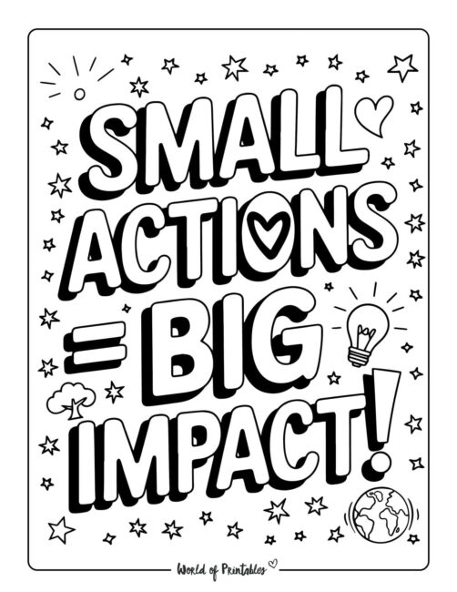 Small Actions Eco-Friendly Coloring Pages