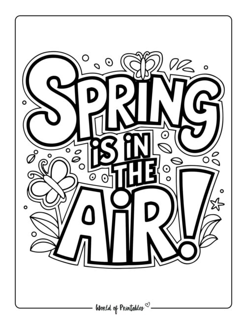Spring is in The Air Coloring Pages