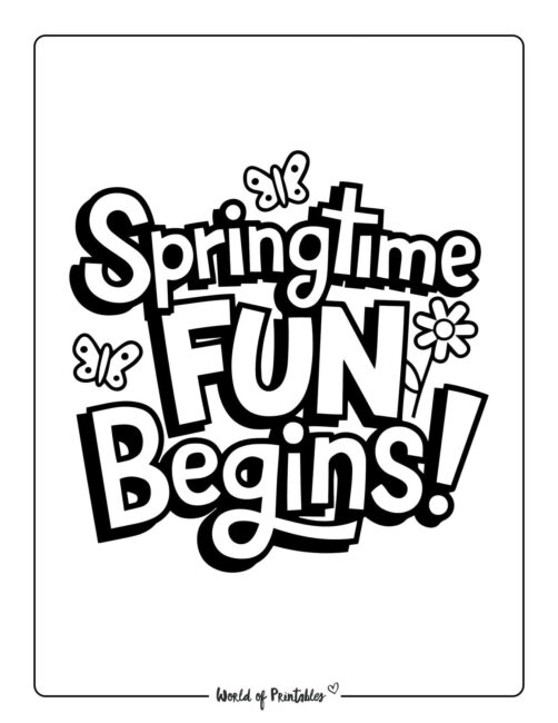 Springtime Fun Coloring Pages