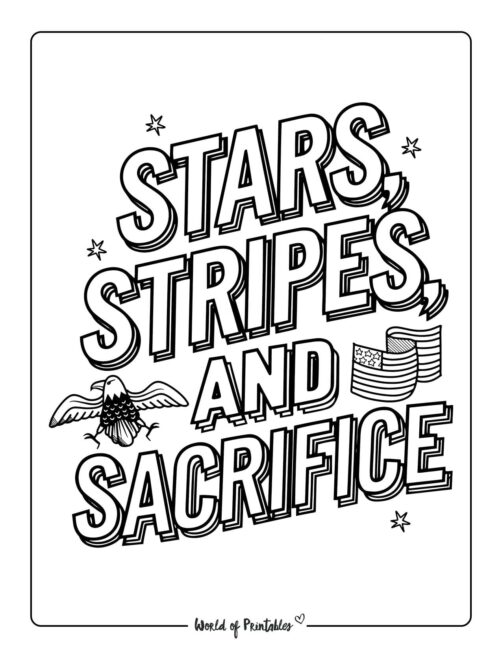 Stars, Stripes and Sacrifice Memorial Day coloring pages
