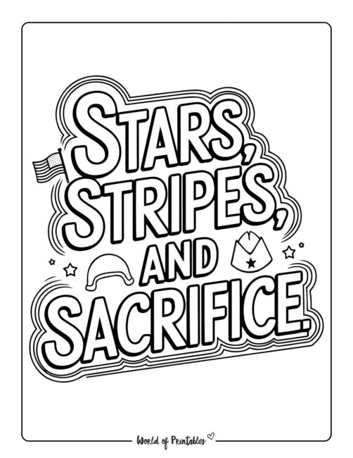 Stars, Stripes, and Sacrifice Memorial Day coloring pictures