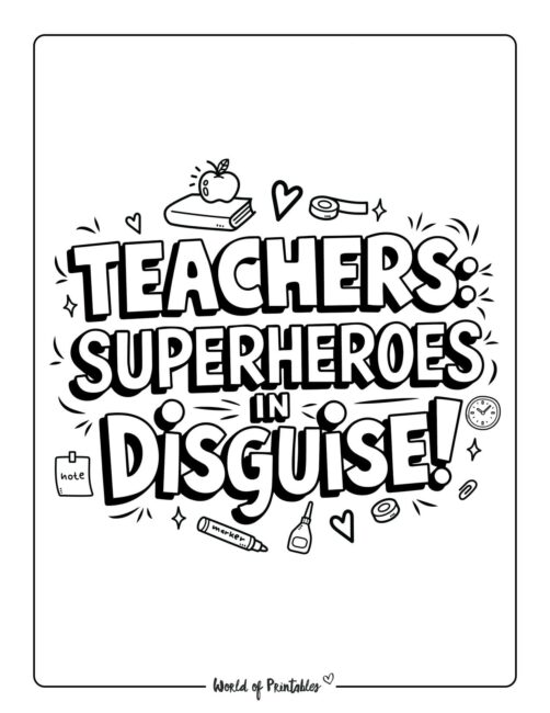 Super Teacher Teacher Appreciation Coloring Pages