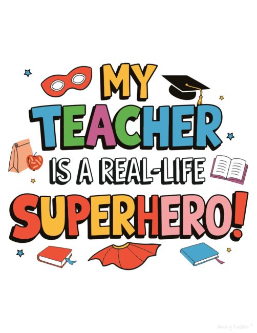Superhero Teacher Appreciation Card