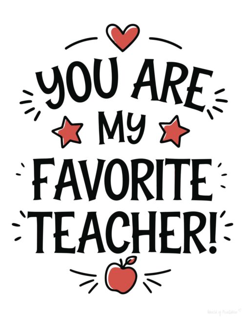 Sweet and simple teacher thank you card