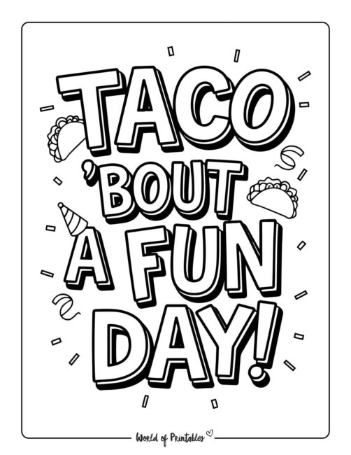 Taco Bout A Fun Day Cinco de Mayo coloring pages