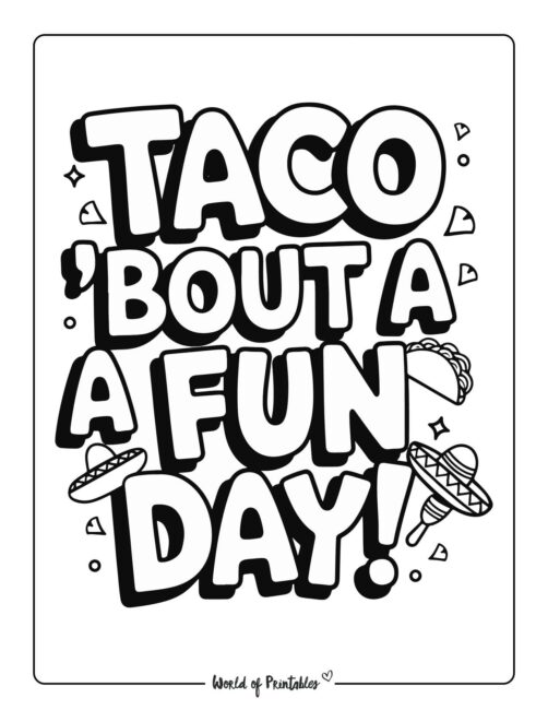 Taco Cinco de Mayo printables