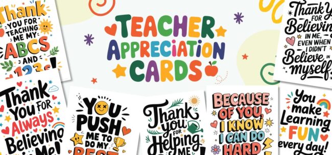 Teacher Appreciation Cards