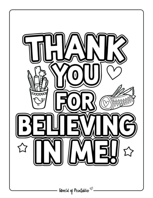 Teacher Appreciation Coloring Pages for Elementary Students