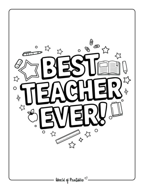 Teacher Appreciation Coloring Pages for Middle School Students
