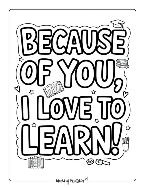 Teacher Appreciation Coloring Pages for Students