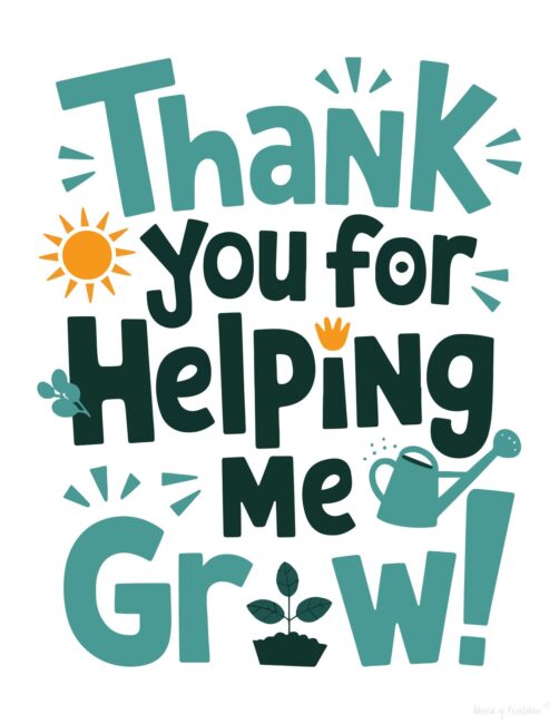 Teacher appreciation card from the whole class