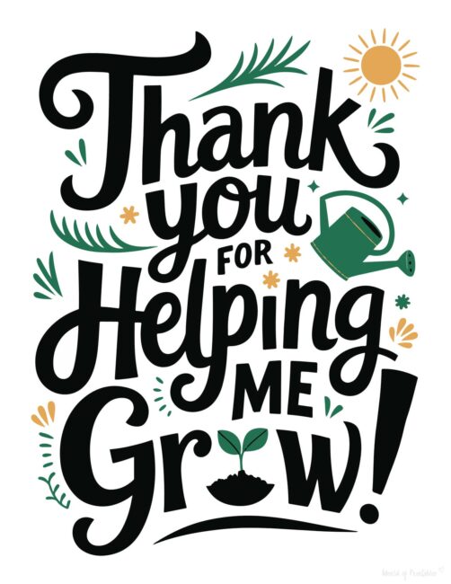 Teacher appreciation card with hand-drawn design