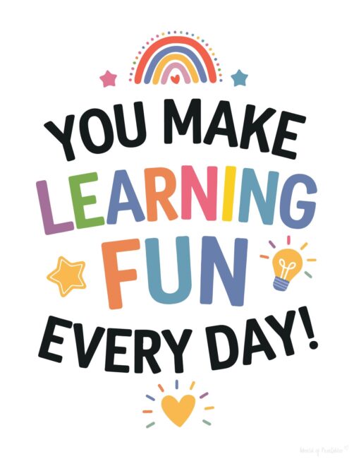 Teacher card for classroom gift from all students