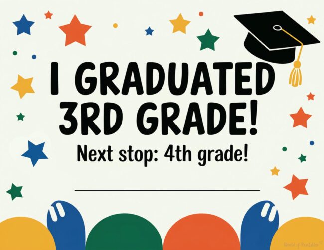 Third grade completion certificate