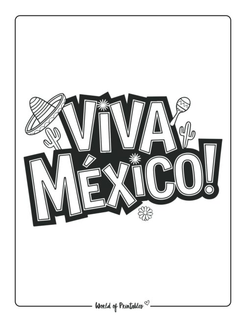 Viva Mexico Cinco de Mayo coloring pages