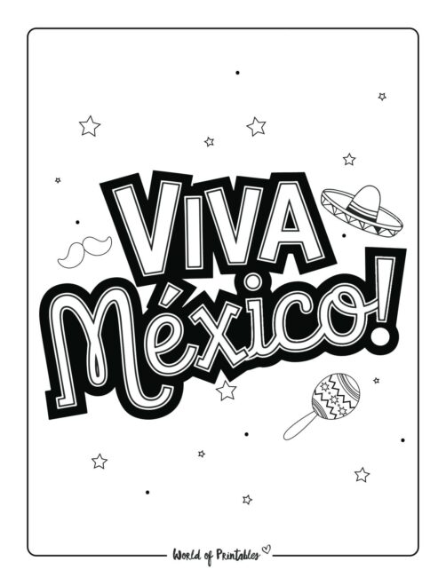 Viva Mexico Cinco de Mayo coloring sheets