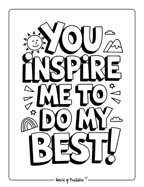 You Inspire Me To Do My Best Teacher Appreciation Week Coloring Pages