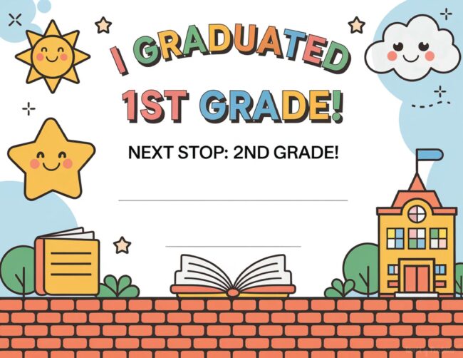 first grade graduation certificate