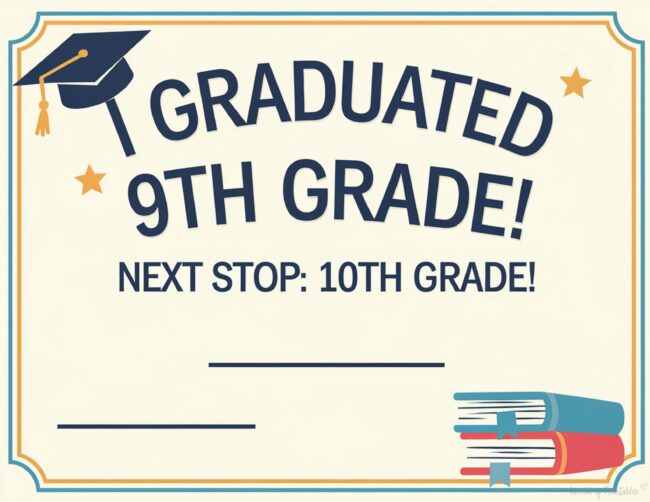ninth grade graduation certificate
