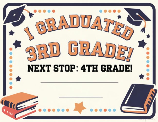 third grade graduation certificate