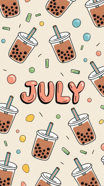 Boba Tea Summer aesthetic July wallpaper