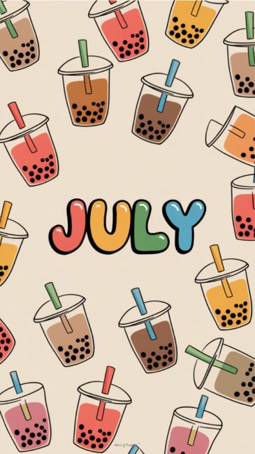 Bubble Tea July lock screen background