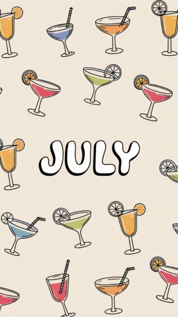 Cocktails July aesthetic phone Wallpaper
