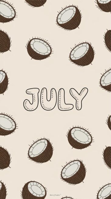 Coconut July aesthetic phone background