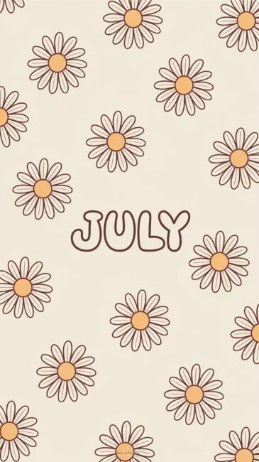 Floral July lock screen background