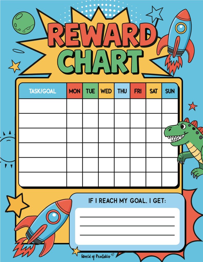 Fun Boys Responsibility Chart for Kids Printable