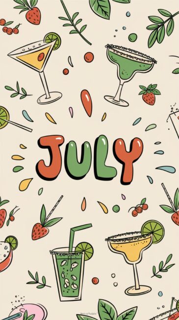 Fun July aesthetic phone background