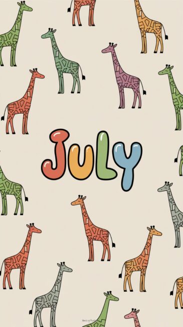 Giraffe July aesthetic phone background