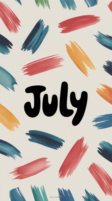 Girly Aesthetic July phone background