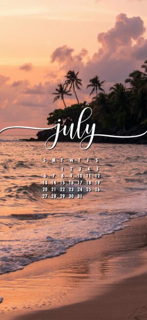 Golden Sand July 2025 phone calendar background