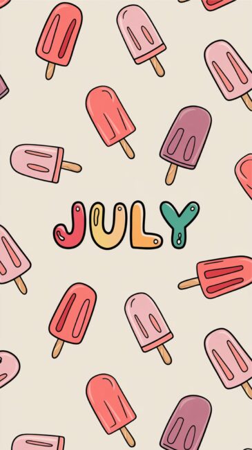 Hello July phone wallpaper