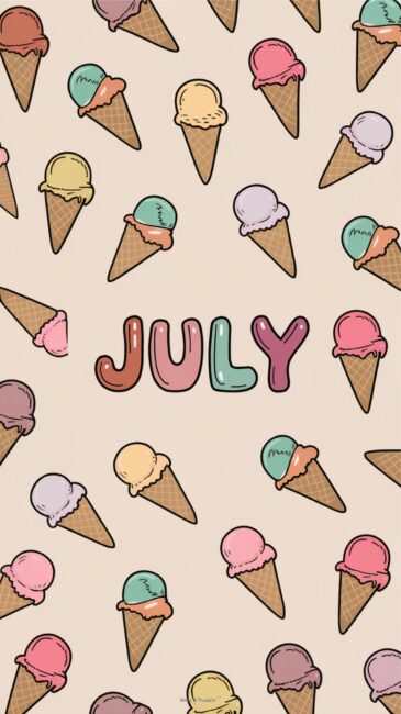 Ice Cream Cone July lock screen background