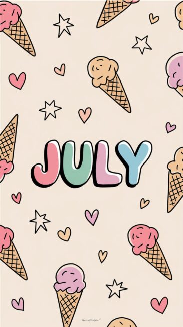 Ice Cream Summer aesthetic July wallpaper