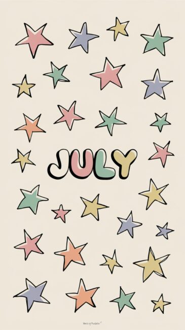 July lock screen background with Stars