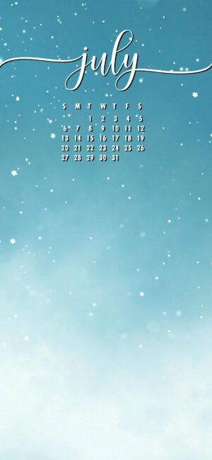 Minimal July phone wallpaper with calendar