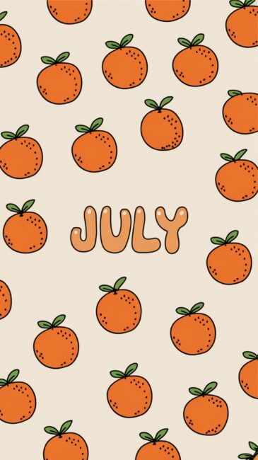 Orange July aesthetic phone Wallpaper