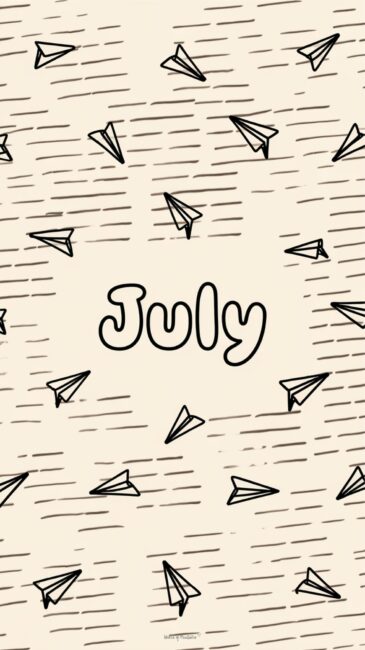 Paper Plane Minimalist July wallpaper