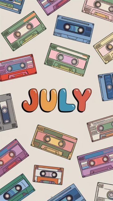 Retro July lock screen background