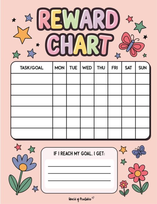 Rewards Chart Printable - 20+ Free Templates! - World of Printables