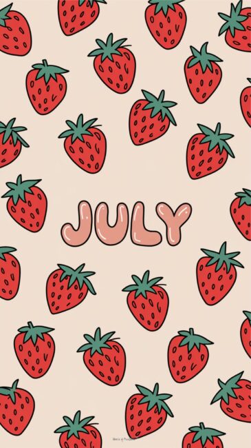 Strawberry Summer aesthetic July wallpaper