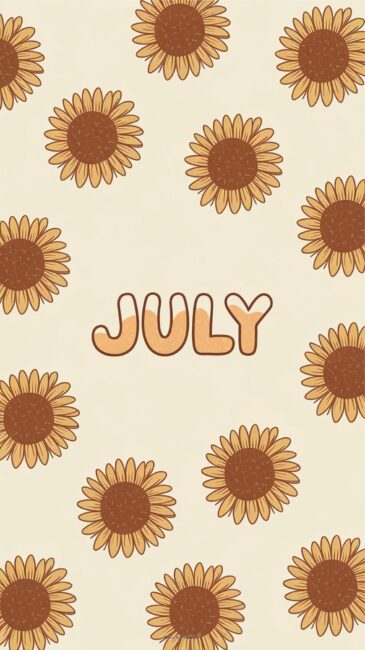 Sunflower Cute July phone background