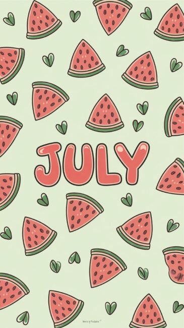 Watermelon July wallpaper for phone