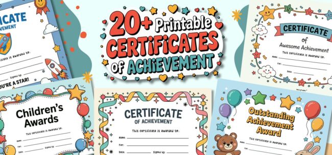 certificate of achievement templates