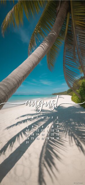 Beach-free-august-calendar-wallpaper-phone