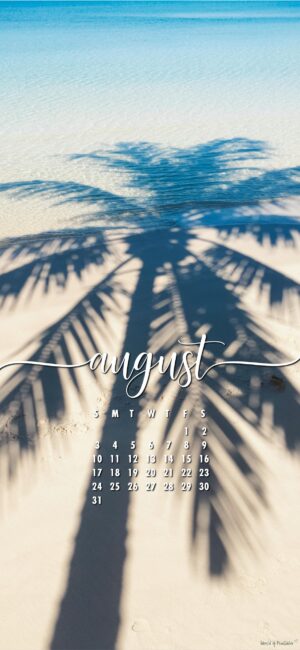 Beach-soft-aesthetic-august-calendar-wallpaper