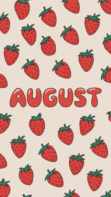Bright Strawberry August Phone Backgrounds